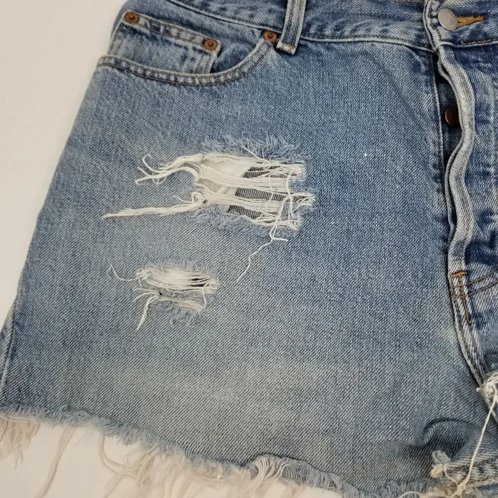GAP Jean Cut offs Denim Short‎ Shorts  Distressed Jean Shorts Size 16